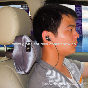 Bluetooth car phone pillow for handling phone call with hands-free speaker and retractable earpiece